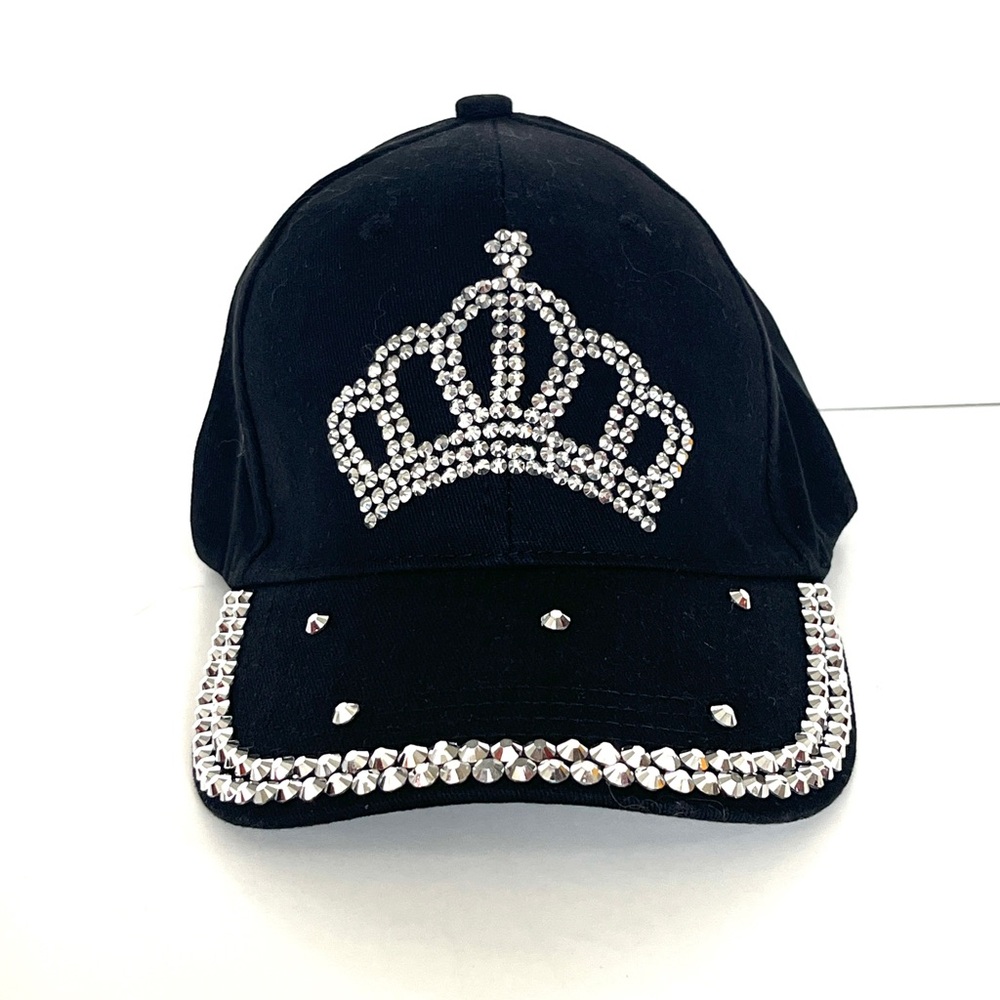 MADD Hatter Bling Cap in black with clear rhinestones 🏰 VELCRO adjustable 🙌🏼